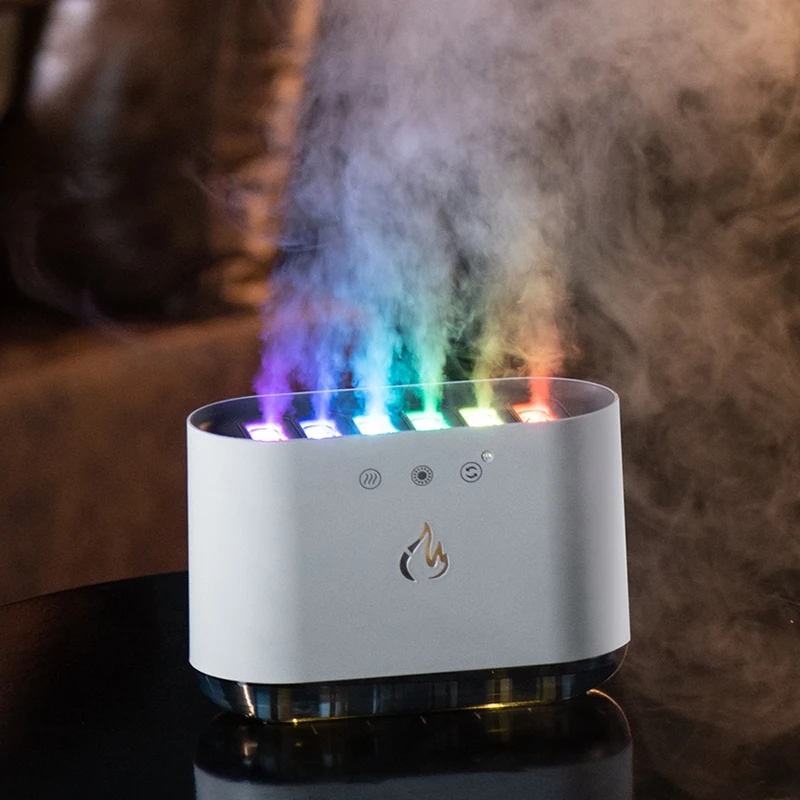 Alev Işığı Ile 3d Yangın Alev Aroma Yayici Usb Hava Nemlendirici Aroma Yayici Buharlı Nemlendirici